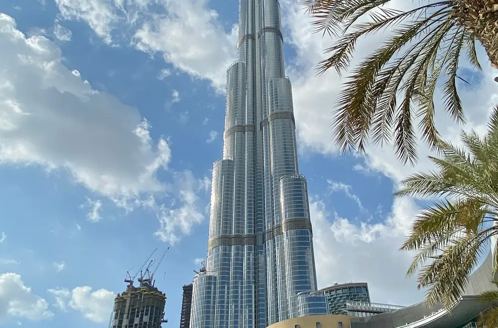 Burj Khalifa and palm trees in Downtown Dubai, the centre of the UAE property market