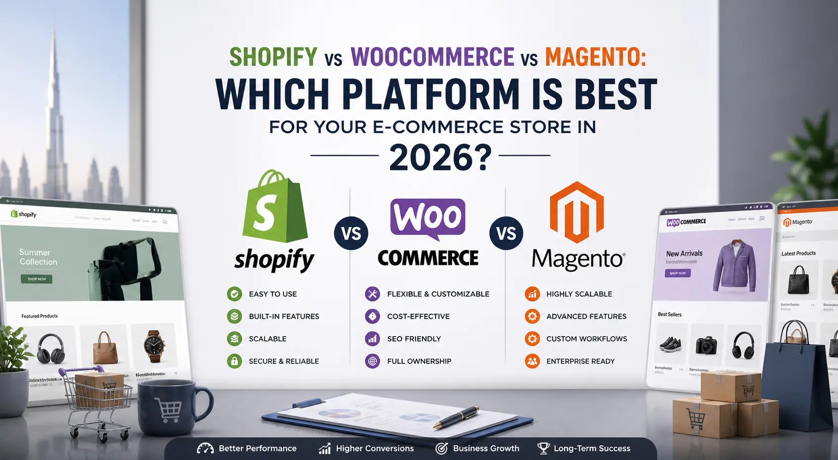 Shopify vs WooCommerce vs Magento in Dubai, UAE: Which Platform is Best for Your E-Commerce Store in 2026?