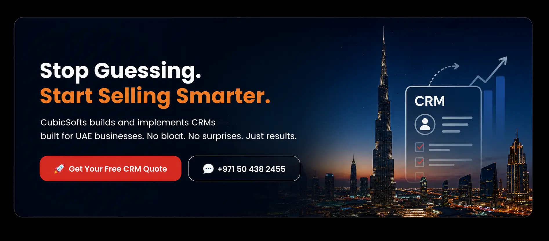 CubicSofts builds and implements CRMs built for UAE businesses